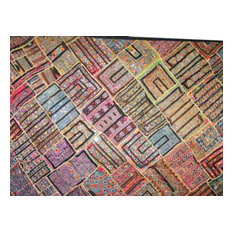 Mogul Interior - Consigned Kuch Embriodry Wall Hanging Bedroom Decor Boho Gypsy Throw - Tapestries