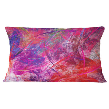 Red Swirling Clouds Abstract Throw Pillow, 12"x20"