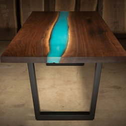 Blue Water Resin Table by Kristopher Kirkpatrick - Dining Tables