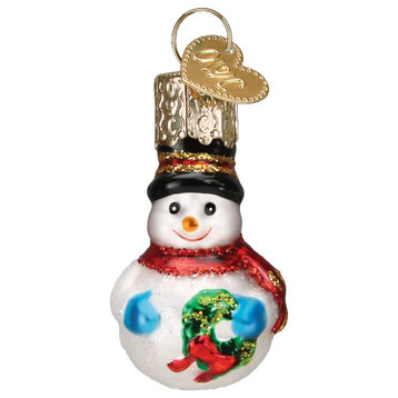Old World Christmas Mini Glass Blown Snowman Ornament, 2"