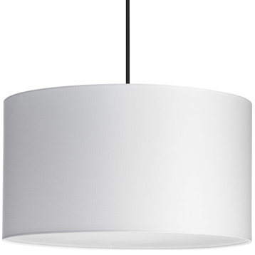 Markor Collection Three-Light White Linen Shade Transitional Pendant