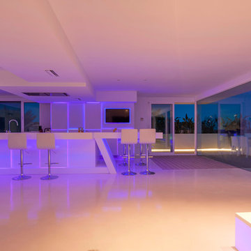 Casa flotante sobre el mar