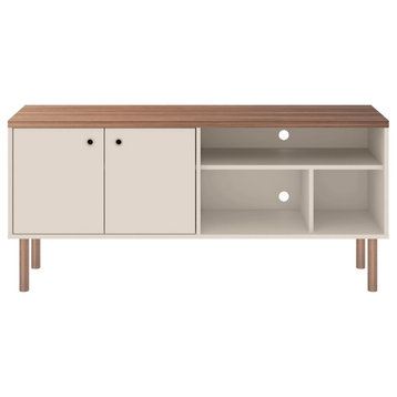 Windsor 54" TV Stand, Off White and Nature