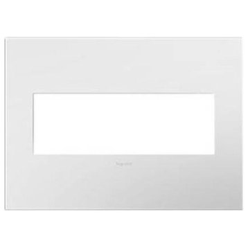 Legrand Adorne Gloss White On White Backplate, 3-Gang Wall Plate