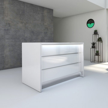 Valde Straight Reception Desk, White by MDD Furniture