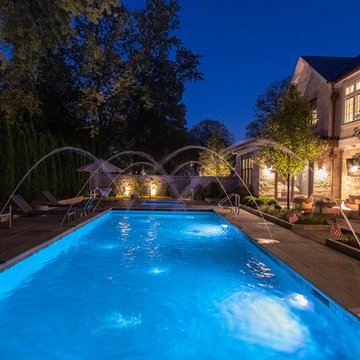 River Forest, IL Rectilinear Swimming Pool with Hot Tub