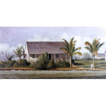 William Aiken Walker Cottage on Beach With Palm Trees Wall Decal