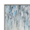 Oversize Gray Blue White Abstract Painting, 61" Silver Modern Light