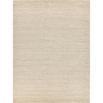 Arlow Handwoven Polyester and Cotton Ivory Area Rug, 5'x7'6"