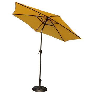 9' Pole Umbrella With Carry Bag and Base, Yellow