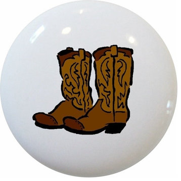 Cowboy Boots Ceramic Knob