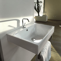 WS Bath Collections Cento 3539 Wall Hung or Counter Top Ceramic Sink 15.7" x 13. - Bathroom Sinks