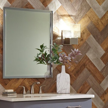 Bathroom sink backsplash/accent wall in Accent Planks