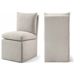 Meridian Furniture - Nelori Dining Chair, Beige, Linen Textured Perfomance Fabric, Set of 2 - Indulge in the allure of the Beige Nelori Dining Chair by Meridian Furniture. Its captivating design and luxurious Beige elevate any space with effortless elegance. Crafted with precision and durability in mind, this stunning piece becomes the focal point of gatherings, fostering moments of connection and warmth. Embrace sophistication and style with the Nelori Dining Chair, a testament to exquisite taste and timeless beauty.