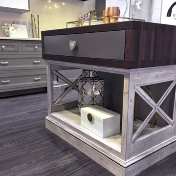 Orlando, FL - Anvil™ Palladium Metal Countertop and Wenge Drawer Wrap