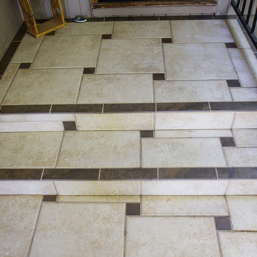 Portico/ front approach tile porch & walkway