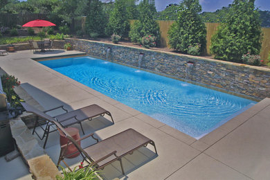 Inspiration for a modern pool remodel in St Louis