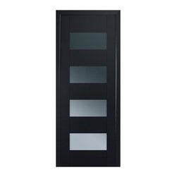 Milano Doors - Expo-2Q Wenge Glass Interior Door, 32x80, Door Slab Only - Interior Doors