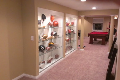 Inspiration for a contemporary basement remodel in Cincinnati