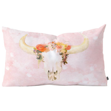 Kangarui Romantic Boho Buffalo Oblong Throw Pillow, 23"x14"