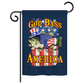 God Bass America Americana, Everyday Garden Flag 13"x18.5"
