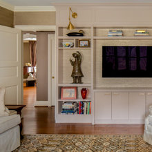 family room grasscloth