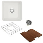 BOCCHI - BOCCHI 1359-001-KIT1 Sotto Dual-mount Fireclay 18 Inch Single Bowl Bar Sink Kit - BOCCHI 1359-001-KIT1 Kit: 1359 Sotto Dual-mount Fireclay 18 in. Single Bowl Bar Sink with protective Bottom Grid and Strainer and custom-fit Cutting Board top