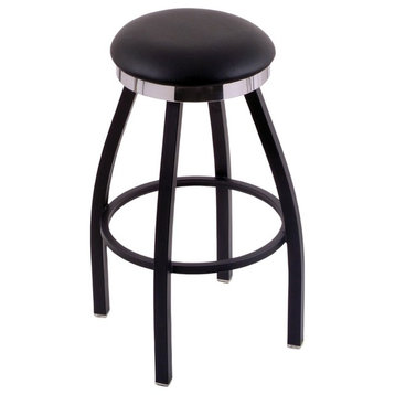 Classic Series 25" Counter Stool With Wrinkle Finish, Vinyl Seat, Accent Ring