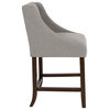 Flash Furniture Carmel 24" Upholstered Counter Stool in Light Gray