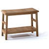 Outdoor Teak Patio Manchester Shower Spa Bench with Bottom Shelf, Large: 30" X 1