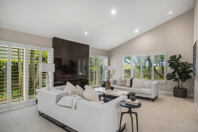 Transitional living room photo in San Diego