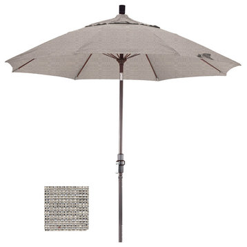 9 Foot Olefin Fabric Crank Lift Tilting Aluminum Patio Umbrella, Bronze Pole