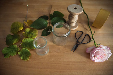 DIY: des petits vases habillés de feuille