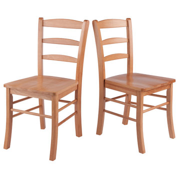 Benjamin Ladder-back Chairs, 2-Pc Set, Light Oak
