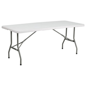 Flash Furniture 72" x 30" Plastic Bi-Fold Table in White
