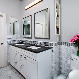 Badezimmer mit Duschnische und Onyx-Waschbecken/Waschtisch Ideen