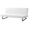 Glory Furniture Chroma Faux Leather Sleeper Sofa in White