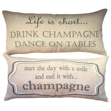 Champagne-Celebrate-Party Doublesided Message Gift Pillow