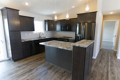 Example of a country kitchen design in Other