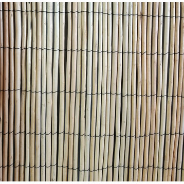 Peeled Willow Fence Screen, Light Mahogany Color, 8'x8'
