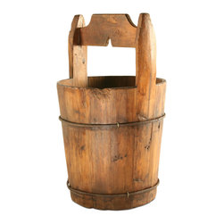 VIntage Wooden Water Bucket - Baskets