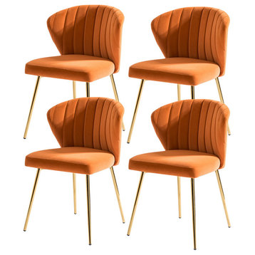 Milia Dining Chair Set of 4, Orange