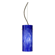 Stilo 10 1 Light Pendant, Bronze, LED, Blue Cloud Glass