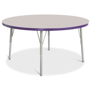 Berries Round Activity Table - 48" Diameter, E-height - Gray/Purple/Gray