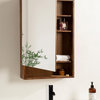 Vin Wall Mirror with Shelves, Rustic Brown 20x30