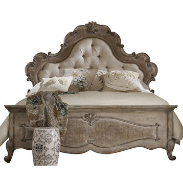 Hooker Furniture Chatelet King Upholstered Panel Bed, Antique Linen