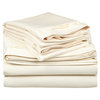 Solid Egyptian Cotton Twin XL Deep Pocket Sheet Set, Ivory