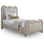 Meridian Furniture - Gavin Upholstered Bed, Beige, Twin, Chenille Fabric - The regal Gavin beige chenille fabric twin bed is a luxurious yet comfortable addition to any bedroom. The soft, textured finish complements both modern and traditional decor, making it a stylish and versatile option for any space. Its clean lines and elegant design, paired with a sturdy frame, ensure durability and support for a peaceful night's sleep.