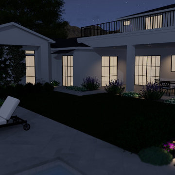 Neutral Estate Pool, Pavillion, Fireplace, Spa, Pickleball, and Garden
