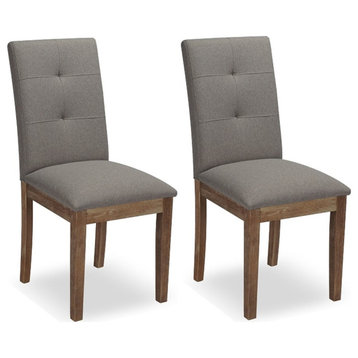 Homycasa Solid Wood Tufted Parsons Dining Chair (Set of 2)
